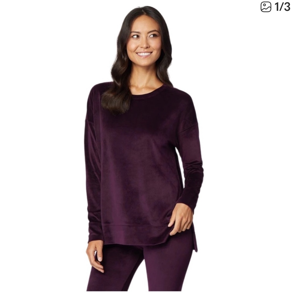 32 Degrees Deep Purple Velvet Long Sleeve